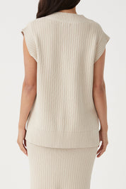 Vera Organic Knit Vest - Sand