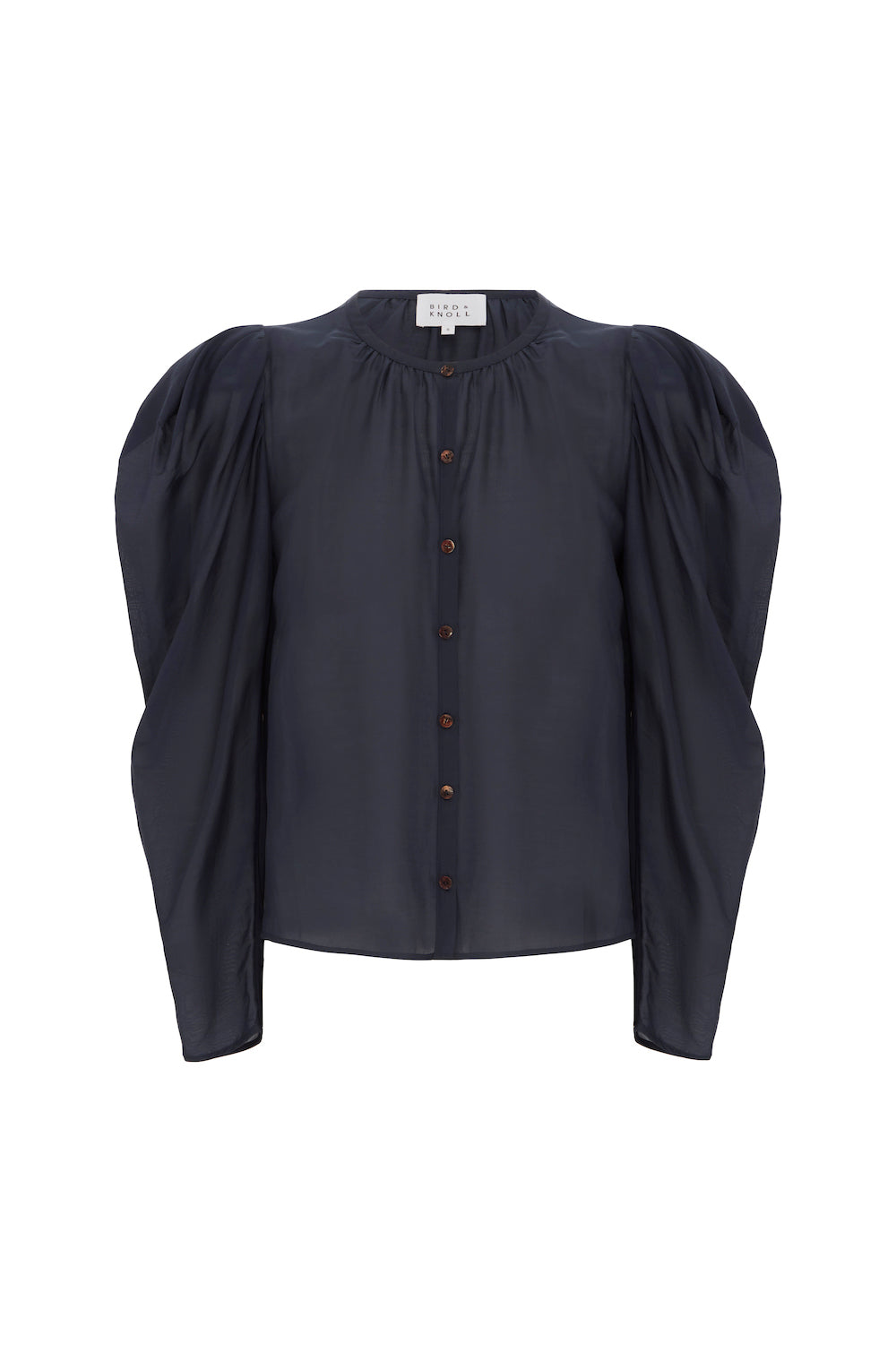 Winnie Shirt - Silk Sheer Shirt Navy