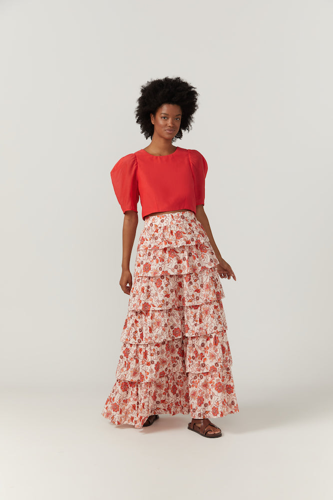 Lou Skirt - Island Bloom Print Island-Bloom