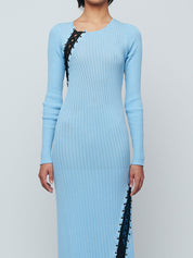 Edie Macramé Maxi Dress - Icy Blue