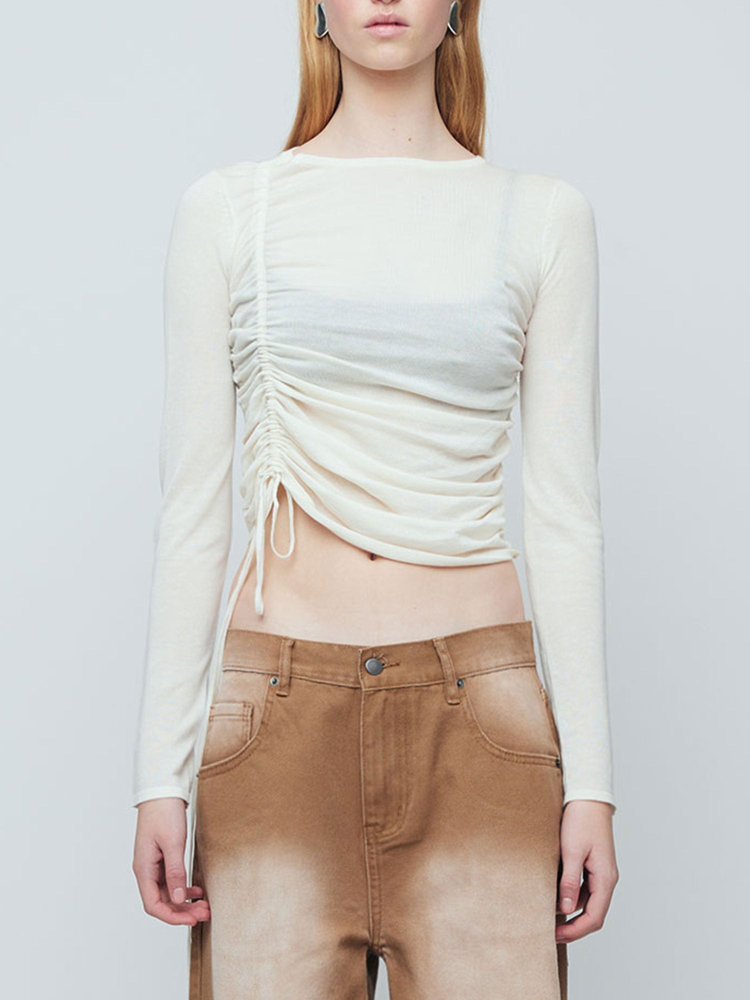 Nadine Knit L/S Top - Ivory