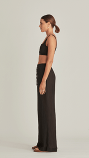 Essential Resort Pant, Black Silk Crinkle