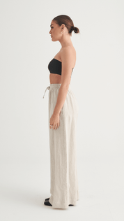 Essential Wide Leg Linen Pant, Ecru Washed Linen