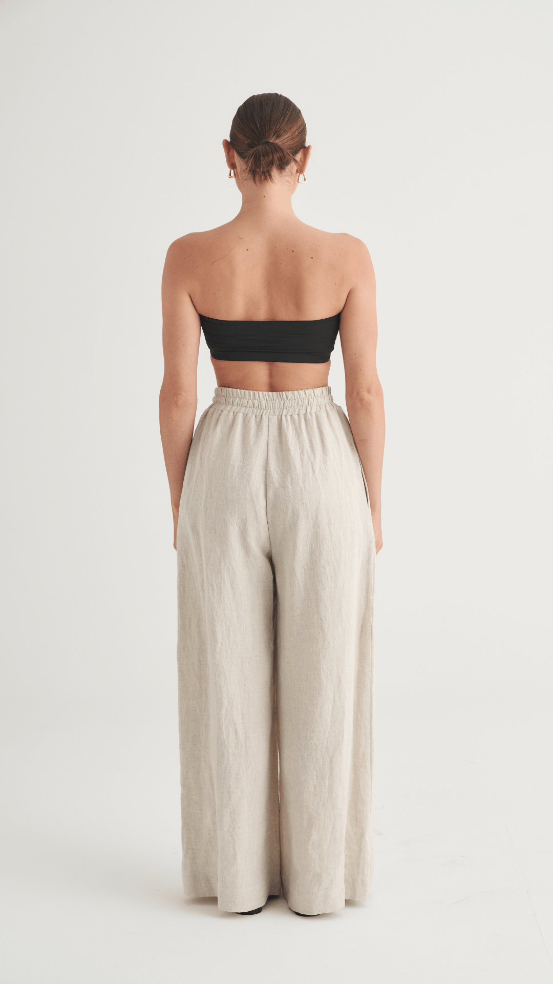 Essential Wide Leg Linen Pant, Ecru Washed Linen