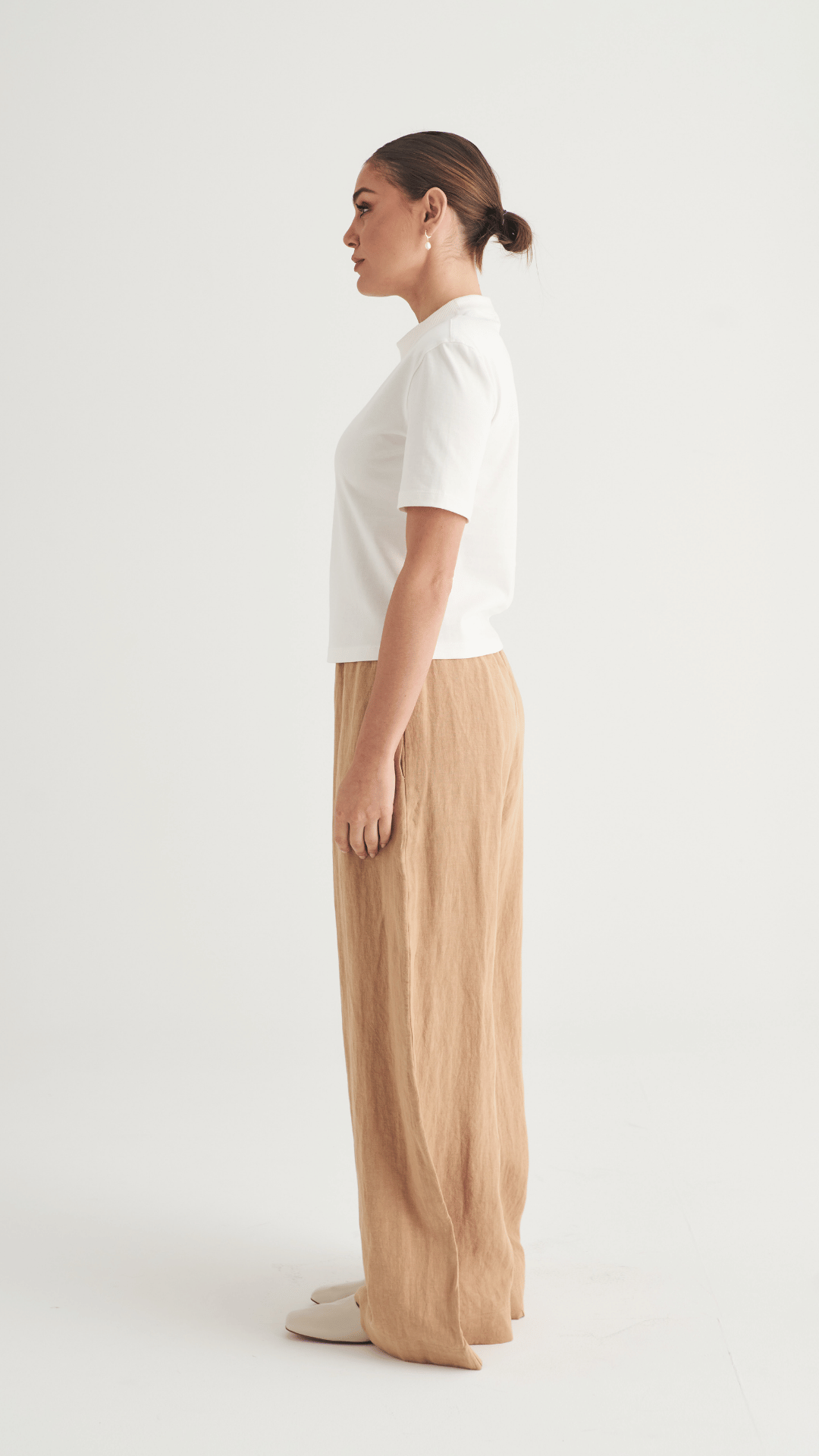 Essential Wide Leg Linen Pant, Butterscotch