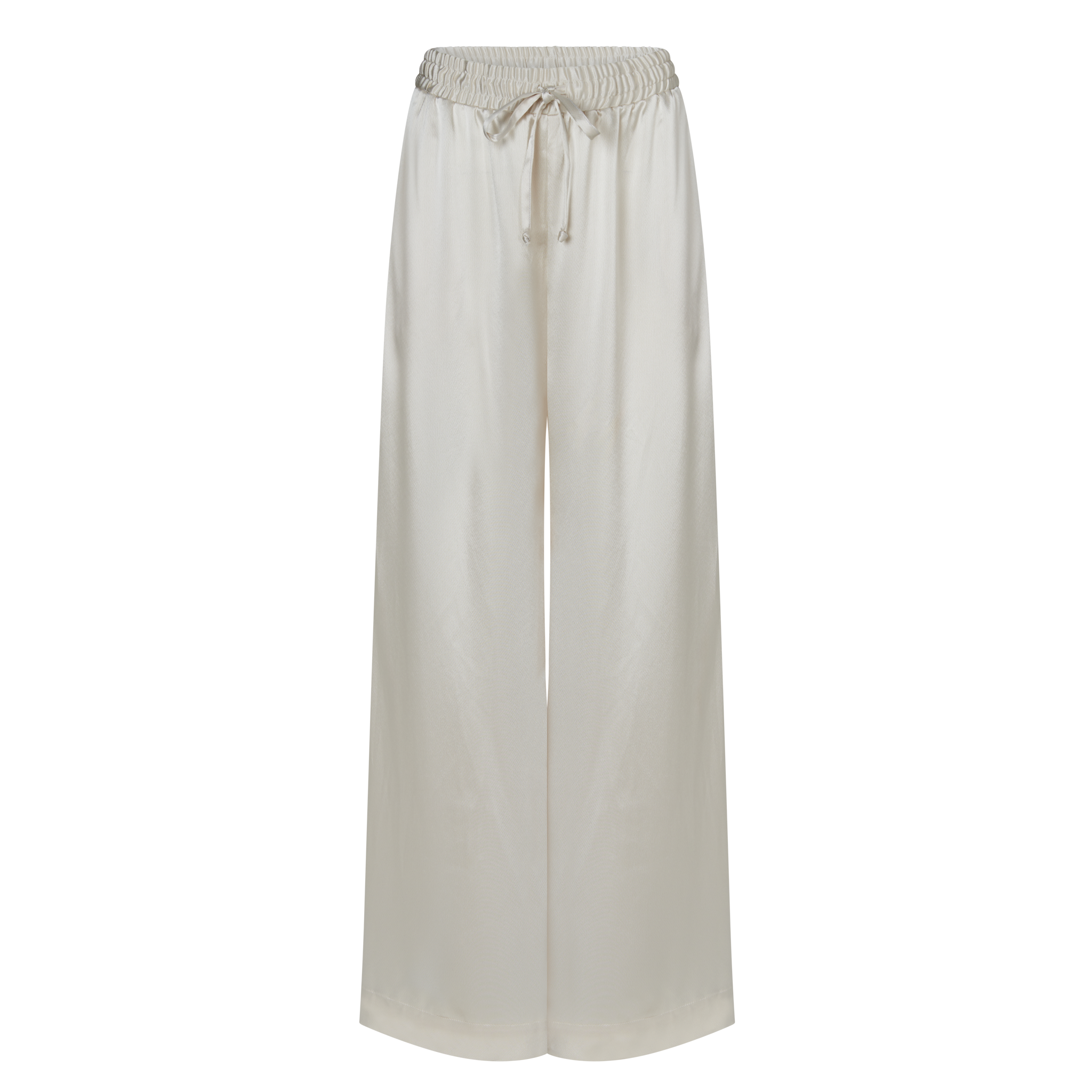 Luxe Essential Wide Leg Pant, Ivory Satin