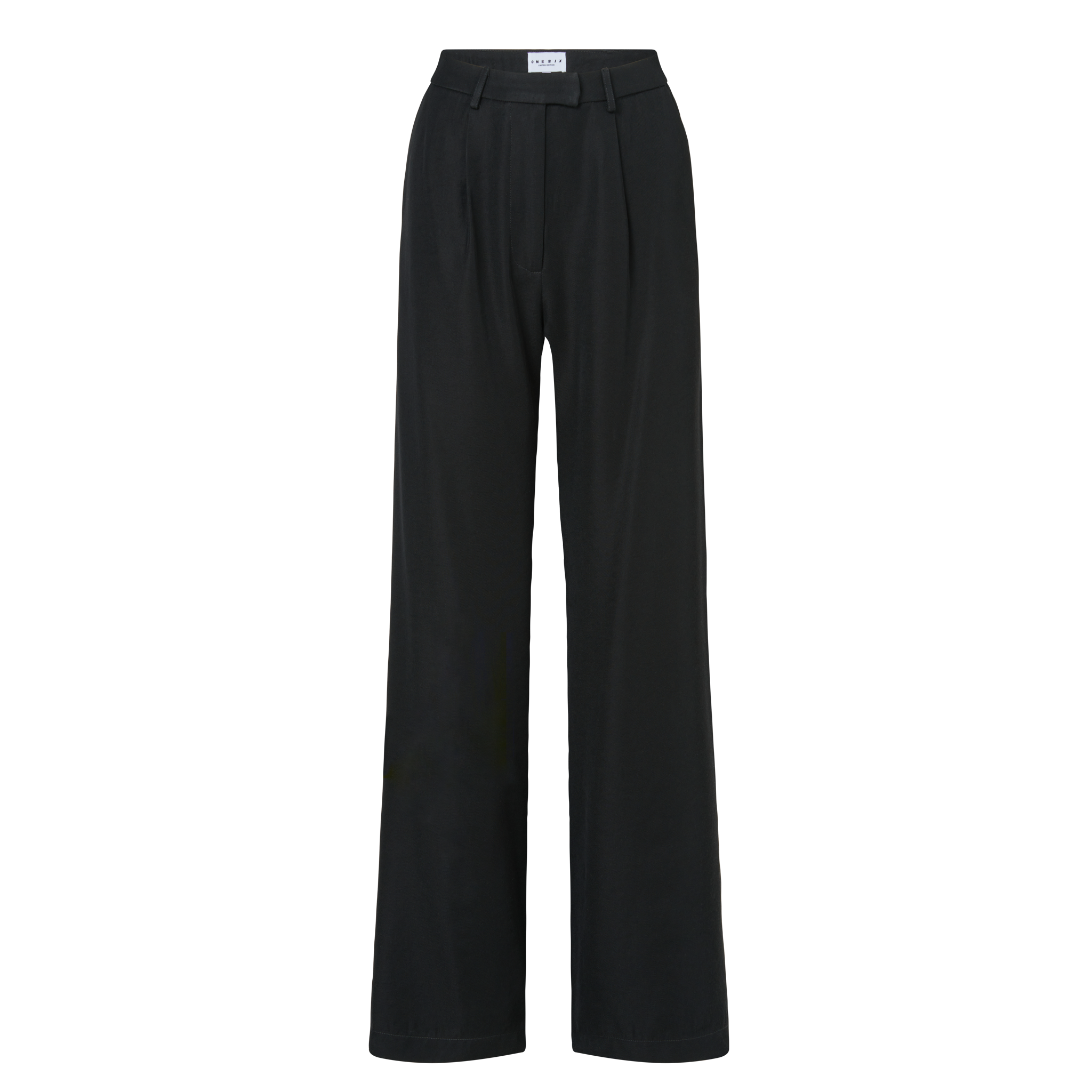 Signature Relaxed Tailored Trouser, Black Twill Tencel