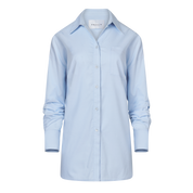 Signature Relaxed Monogram Cotton Shirt, Oxford Blue