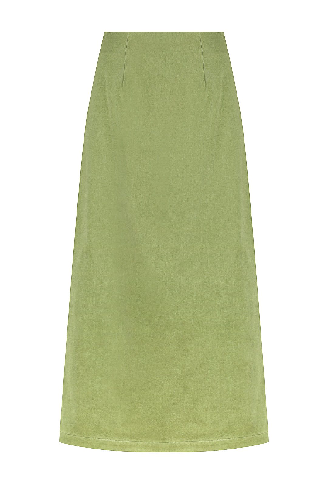 Cotton Canvas Midi Skirt Olive