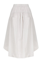 Cotton Gathered Circle Skirt Dove