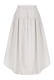 Cotton Gathered Circle Skirt Dove