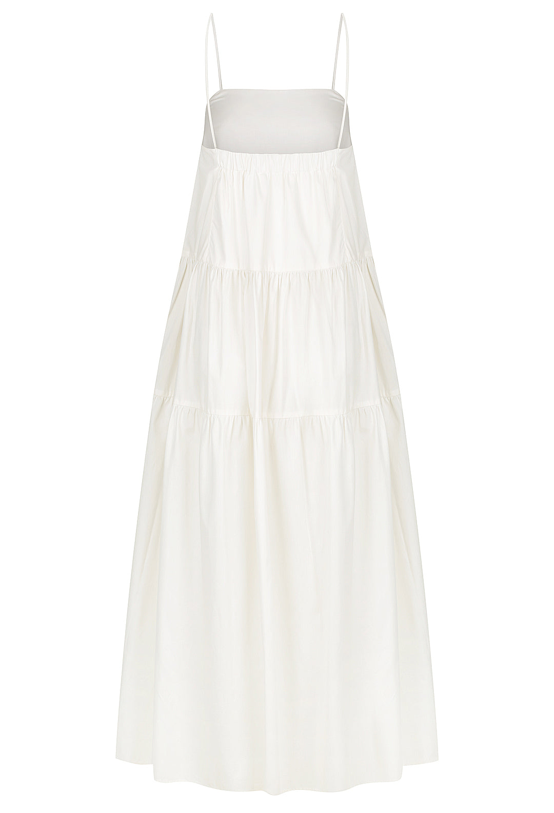 Cotton Gathered Maxi Dress Natural