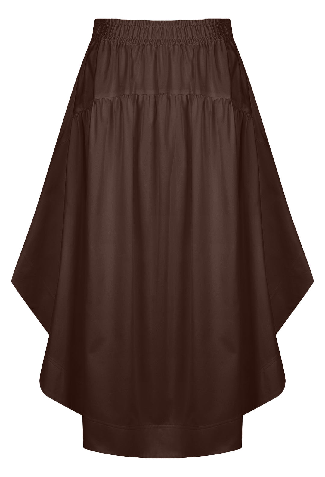 Cotton Gathered Circle Skirt Carob