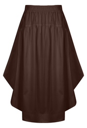 Cotton Gathered Circle Skirt Carob