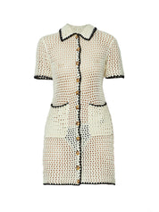 Crochet Shirt Dress - Ivory