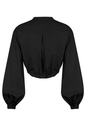 Cropped Long Sleeve Shirt Black