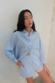 Daily Set Cotton Shirt - Blue