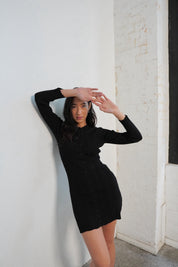 Leisure Knit Mini Dress - Black