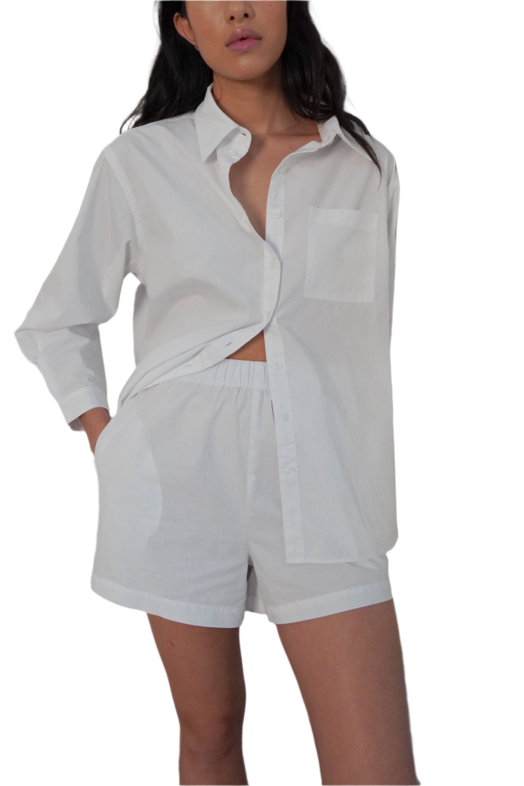 Daily Set Cotton Shirt - White