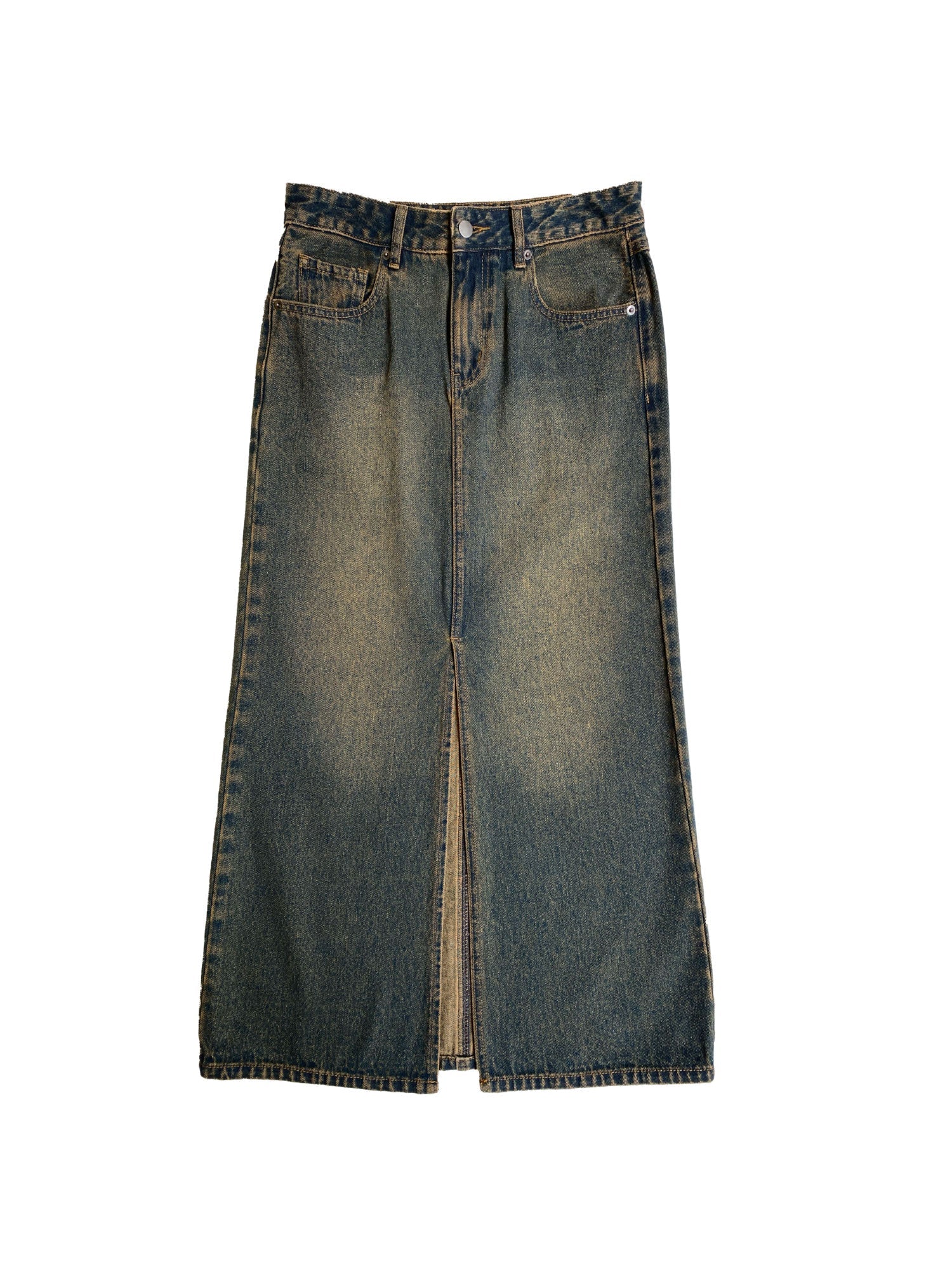 Denim Maxi Skirt - Dirty Wash