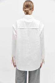 Detachable Sleeve Shirt - White