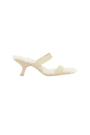 Double Strap Shearling Heel - Ecru