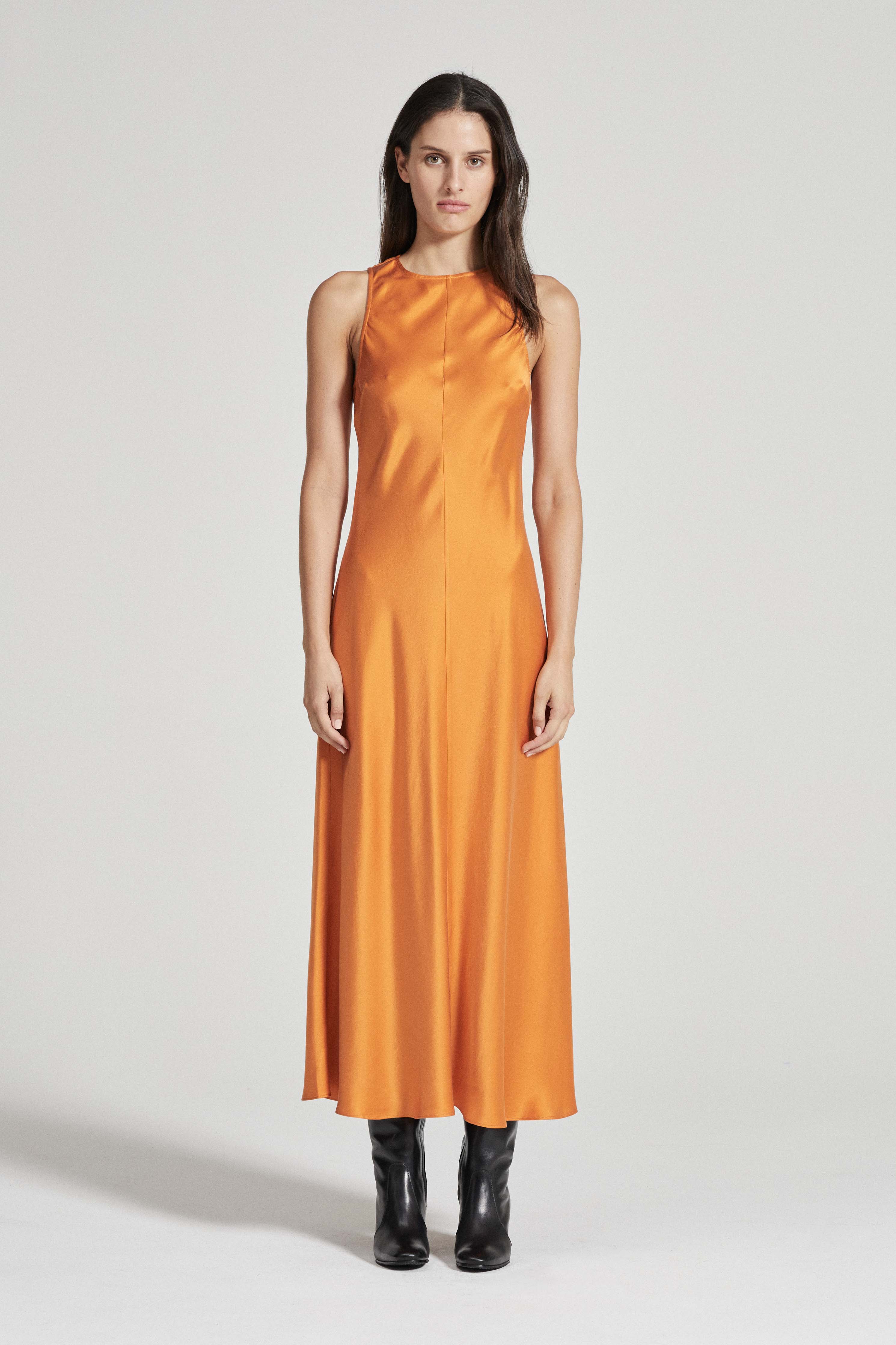 The Willa Dress - Tangelo Silk