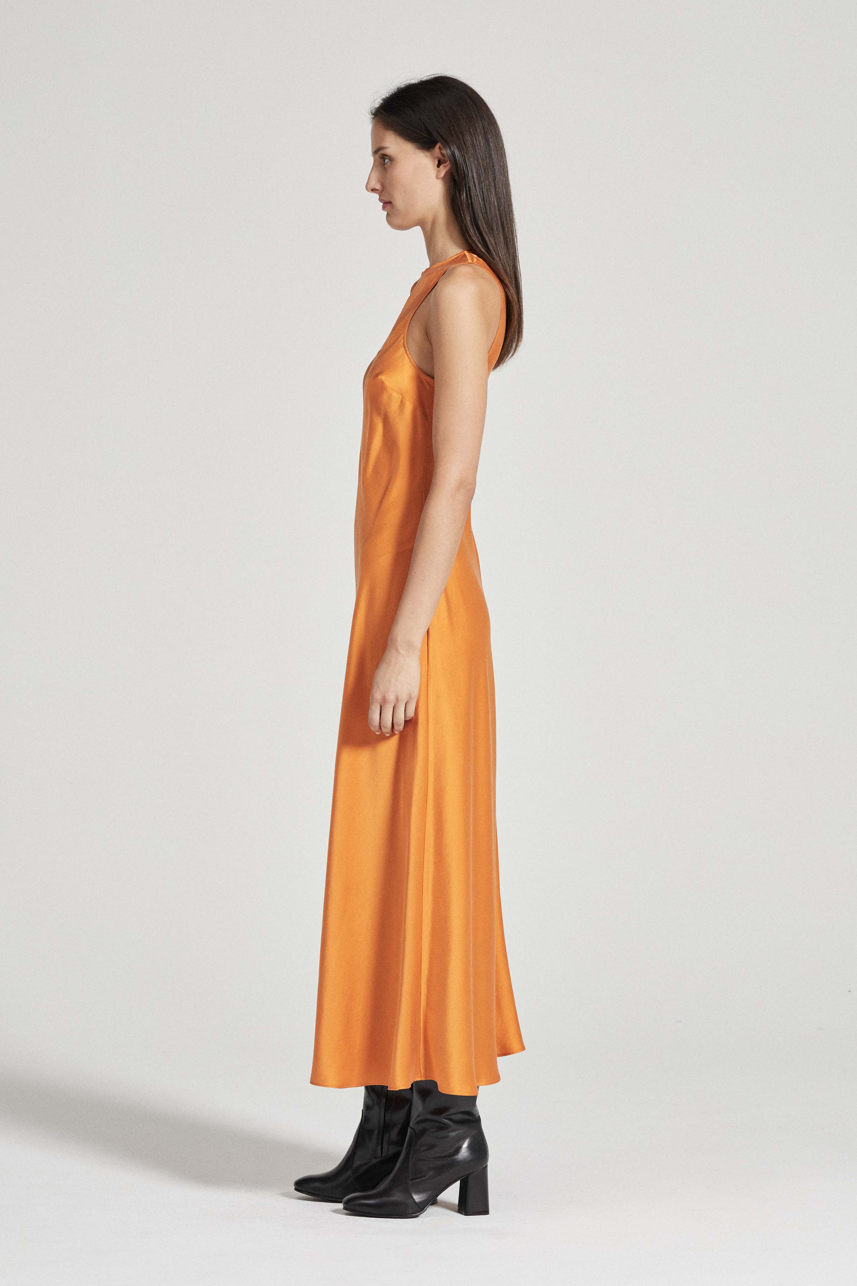 The Willa Dress - Tangelo Silk