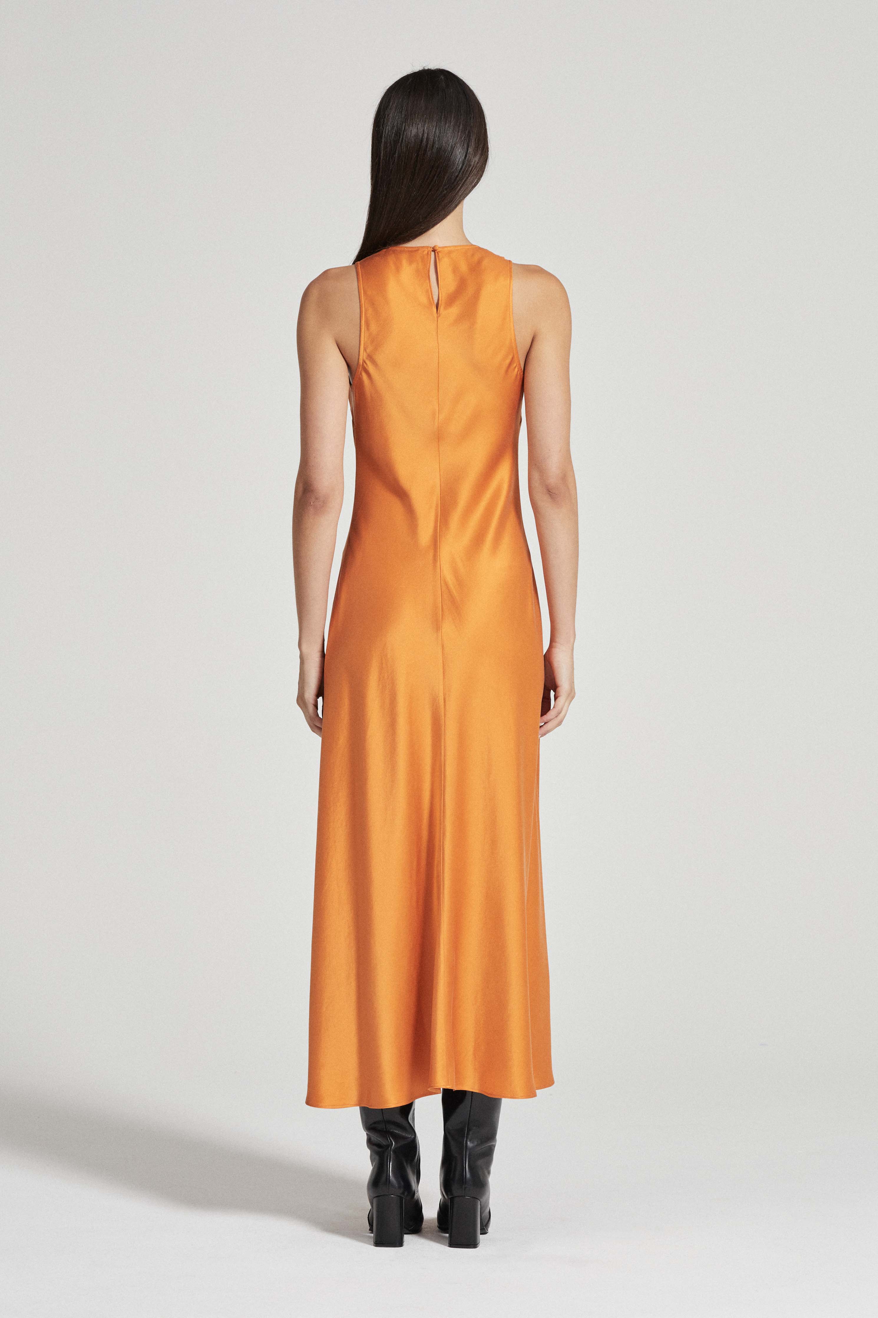 The Willa Dress - Tangelo Silk