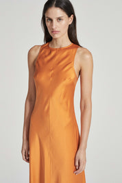 The Willa Dress - Tangelo Silk