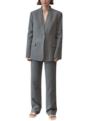 Linen Cut-Out Blazer - Castor Grey