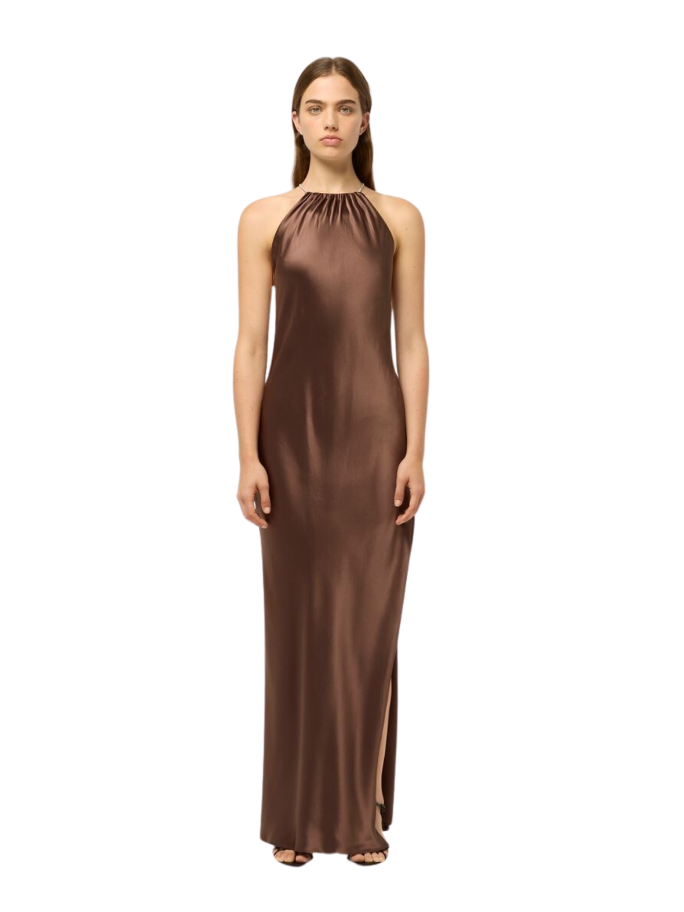 Lou Lou Bias Slip Dress - Brown