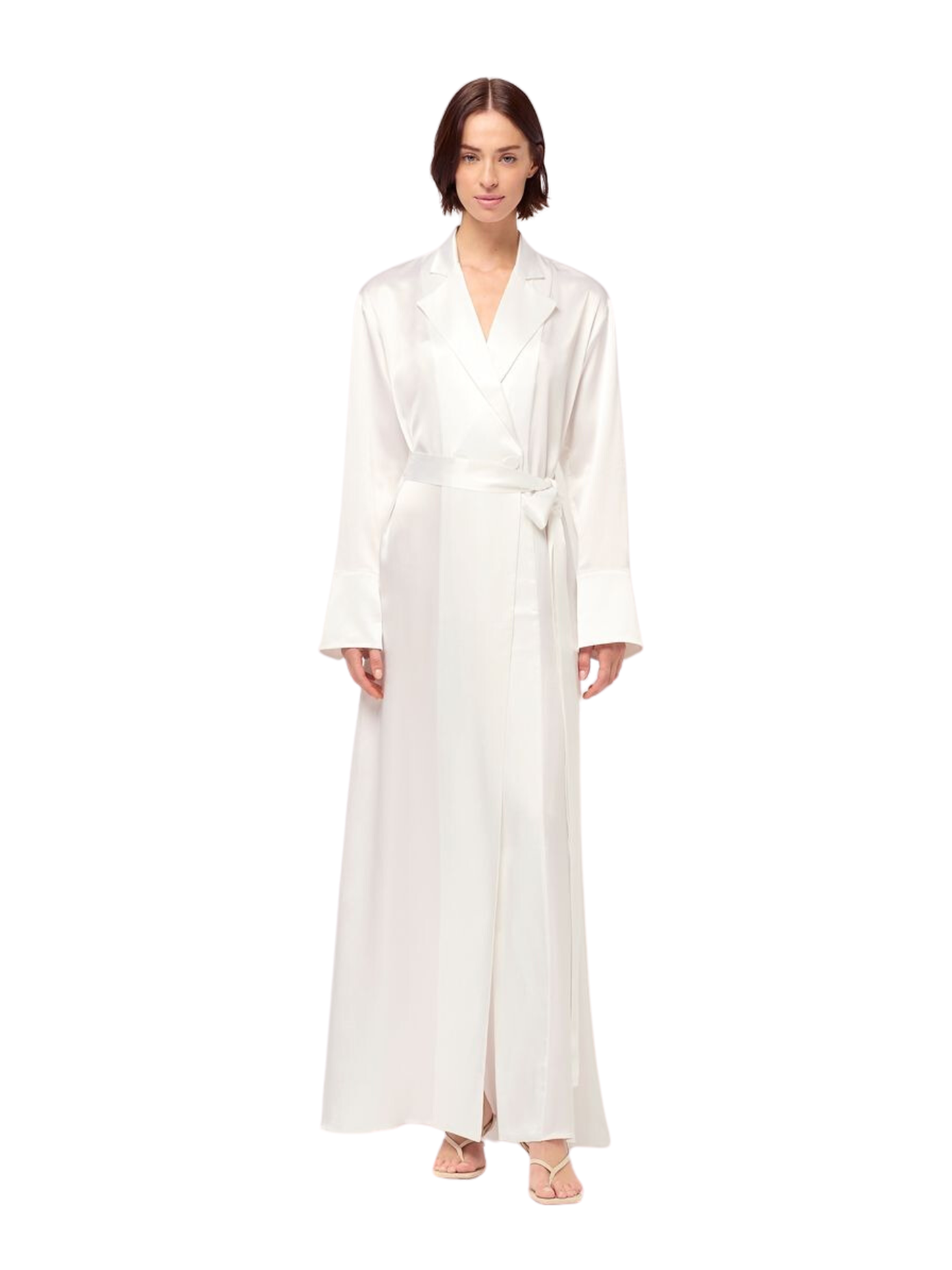 Maxi Wrap Shirt Dress - White