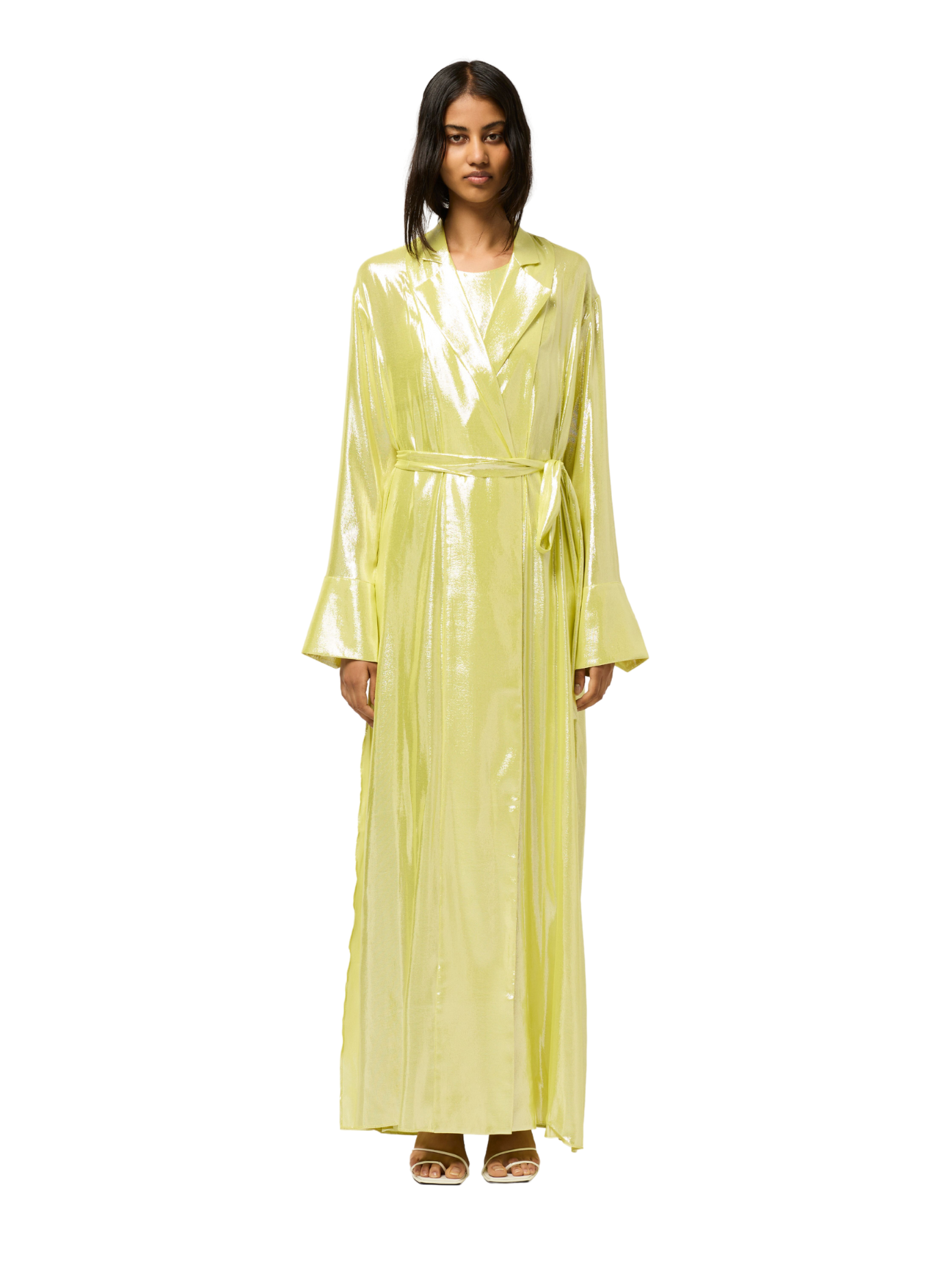 Maxi Wrap Shirt Dress - Yellow