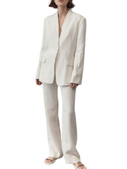 Linen Cut-Out Blazer - Ivory