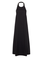 Ring Detail Halter Dress - Black