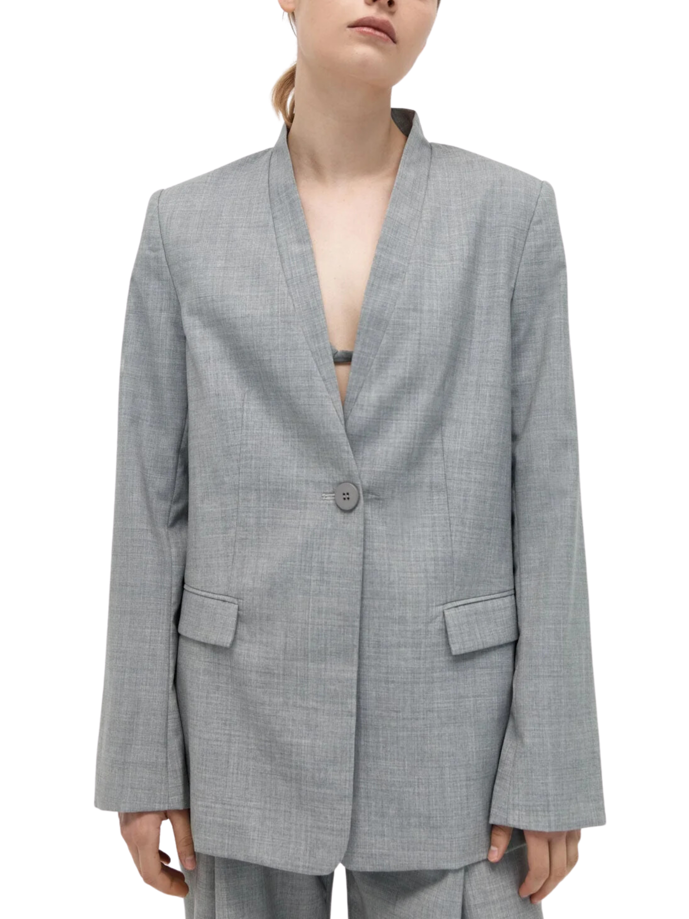 Shawl Collar Blazer - Grey