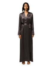 Maxi Wrap Shirt Dress - Grey