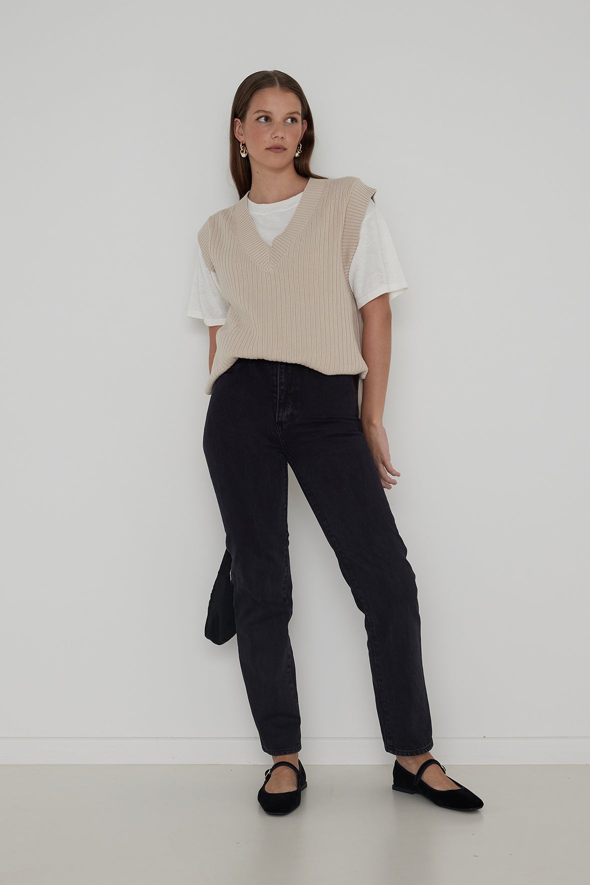 Vera Organic Knit Vest - Sand