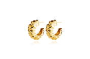 Hammered Hoop Earrings Gold