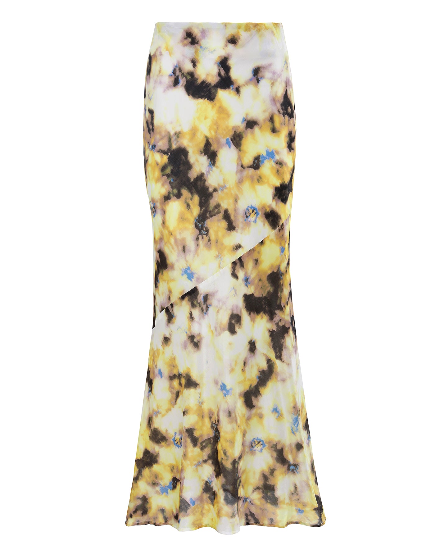 The Bias Silk Watercolour Maxi Skirt