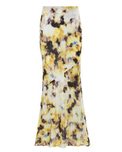 The Bias Silk Watercolour Maxi Skirt