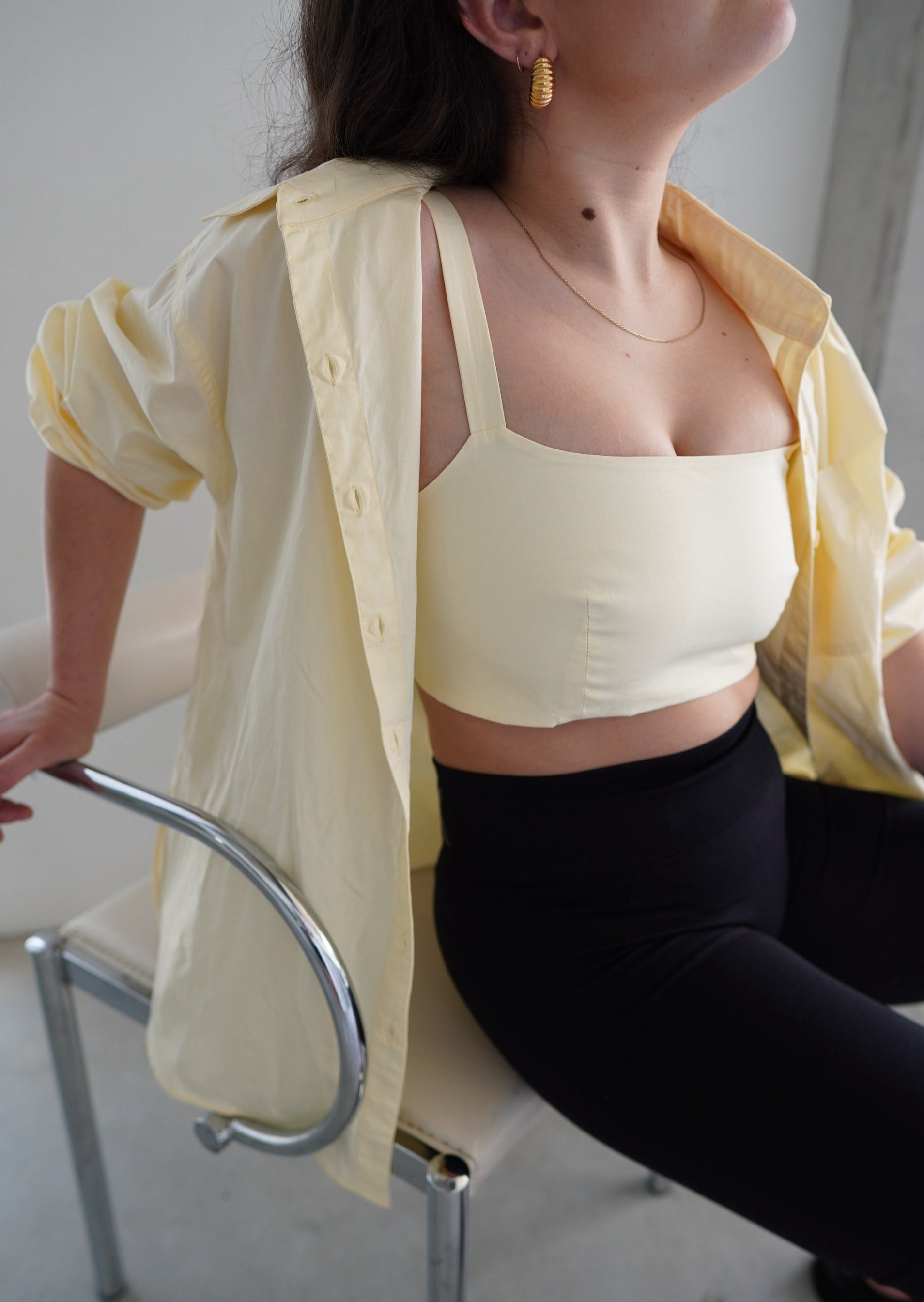 Daily Set Cotton Top - Pale Yellow