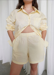 Daily Set Cotton Short - Pale Yellow