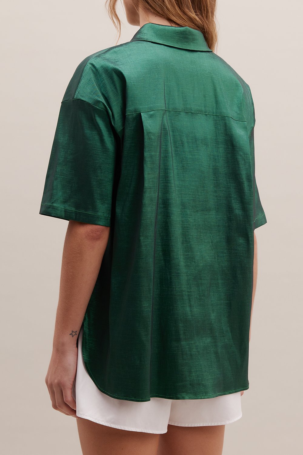 Leisure Shirt Taffeta Emerald