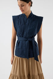 Luca Quilted Vest Navy