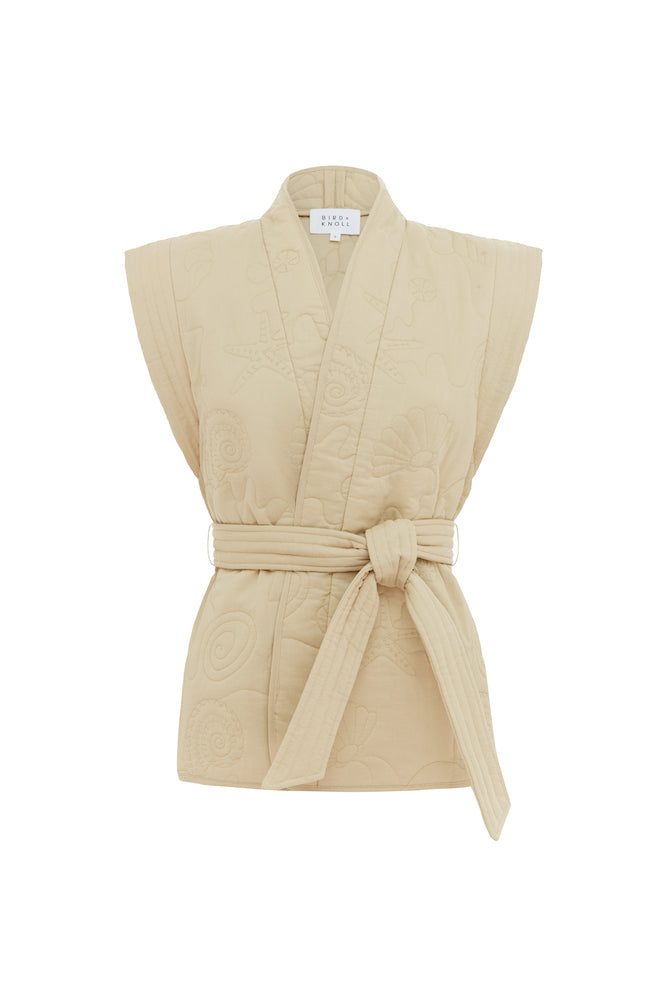 Luca Quilted Vest Sand