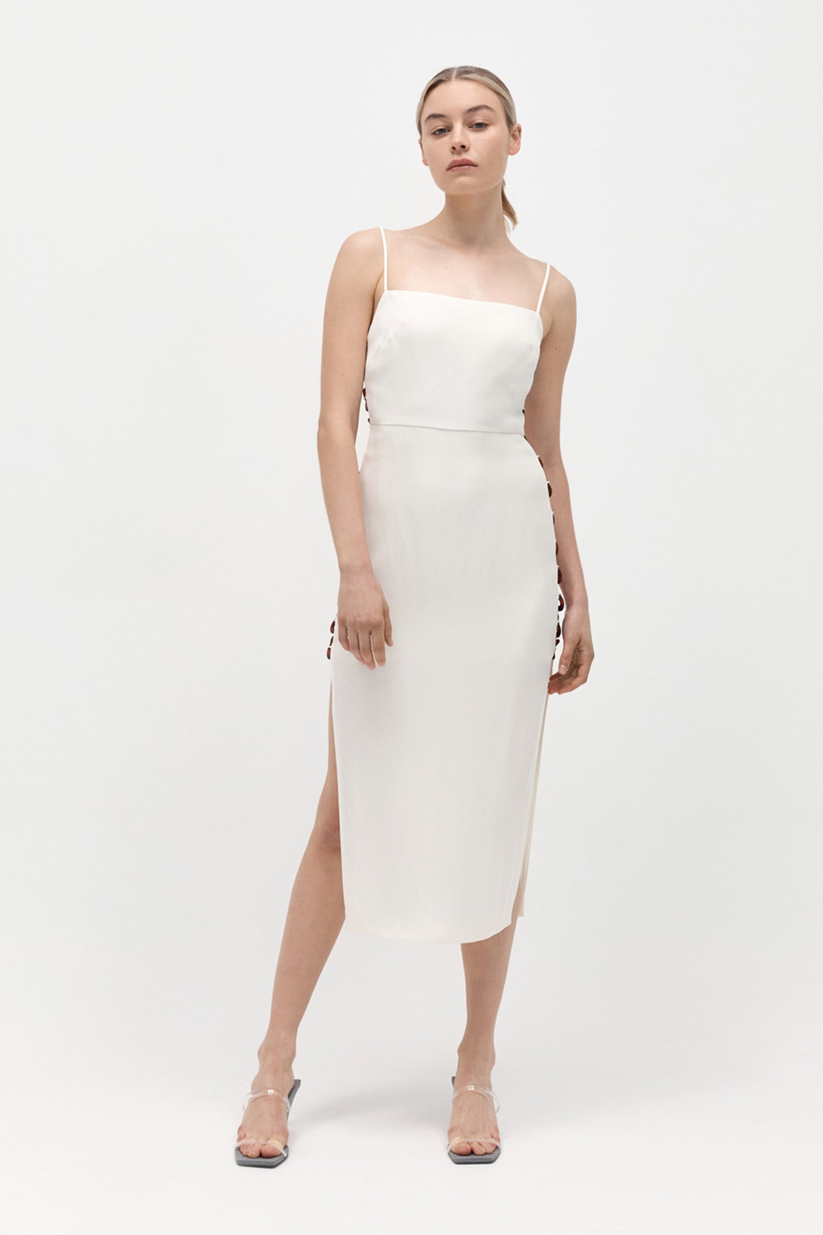 Link Detail Dress - Cool White