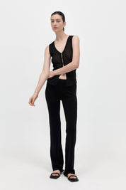 Low Waist Knit Pants - Black