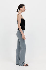 Low Waist Knit Pants - Grey Marle